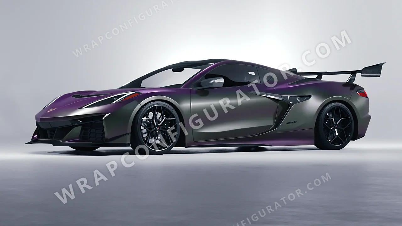 Purple Chevrolet Corvette ZR1 2025 wrapped in Colourshield PPF by HyperPro Gray/Purple MSF47-P