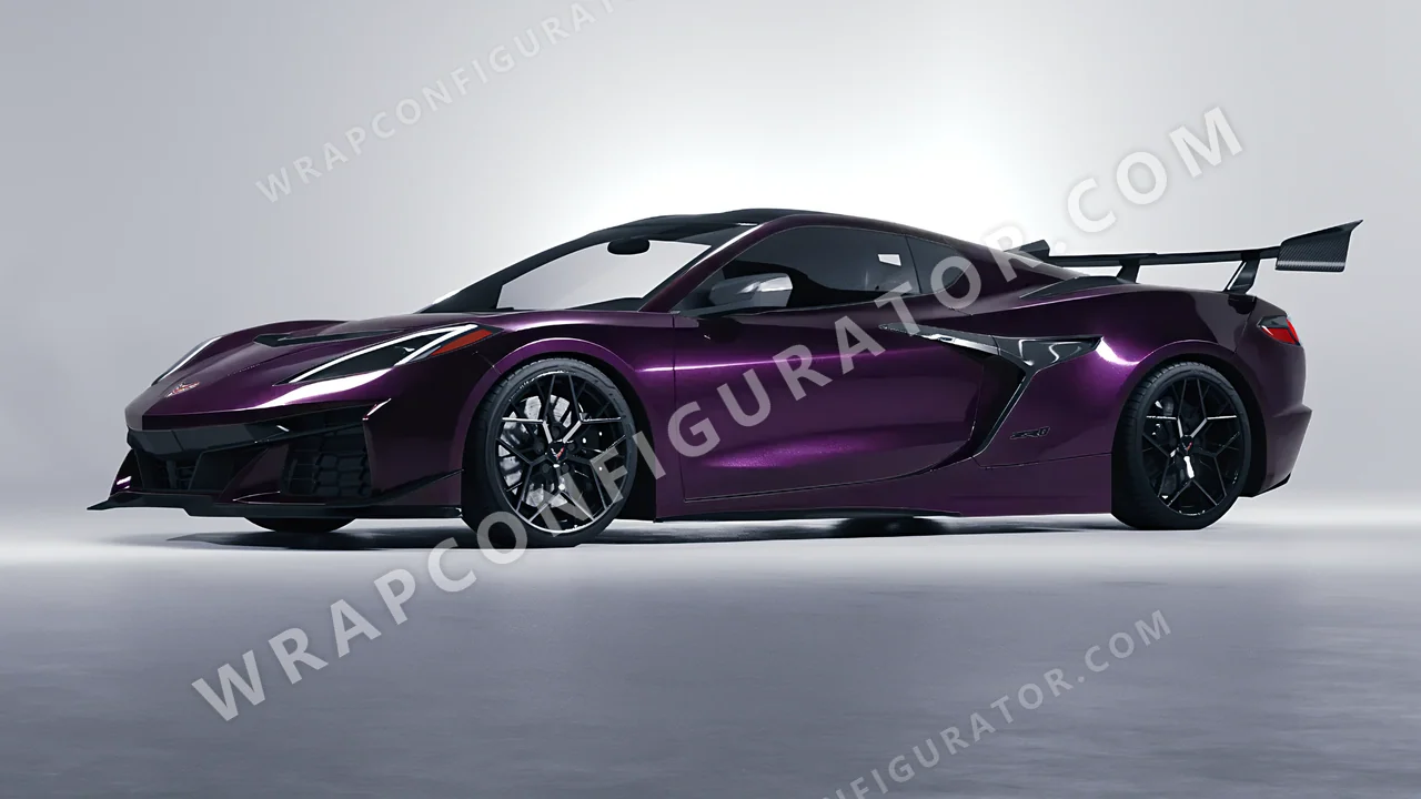 Purple Chevrolet Corvette ZR1 2025 wrapped in Colourshield PPF by HyperPro Midnight Purple GAF47-P