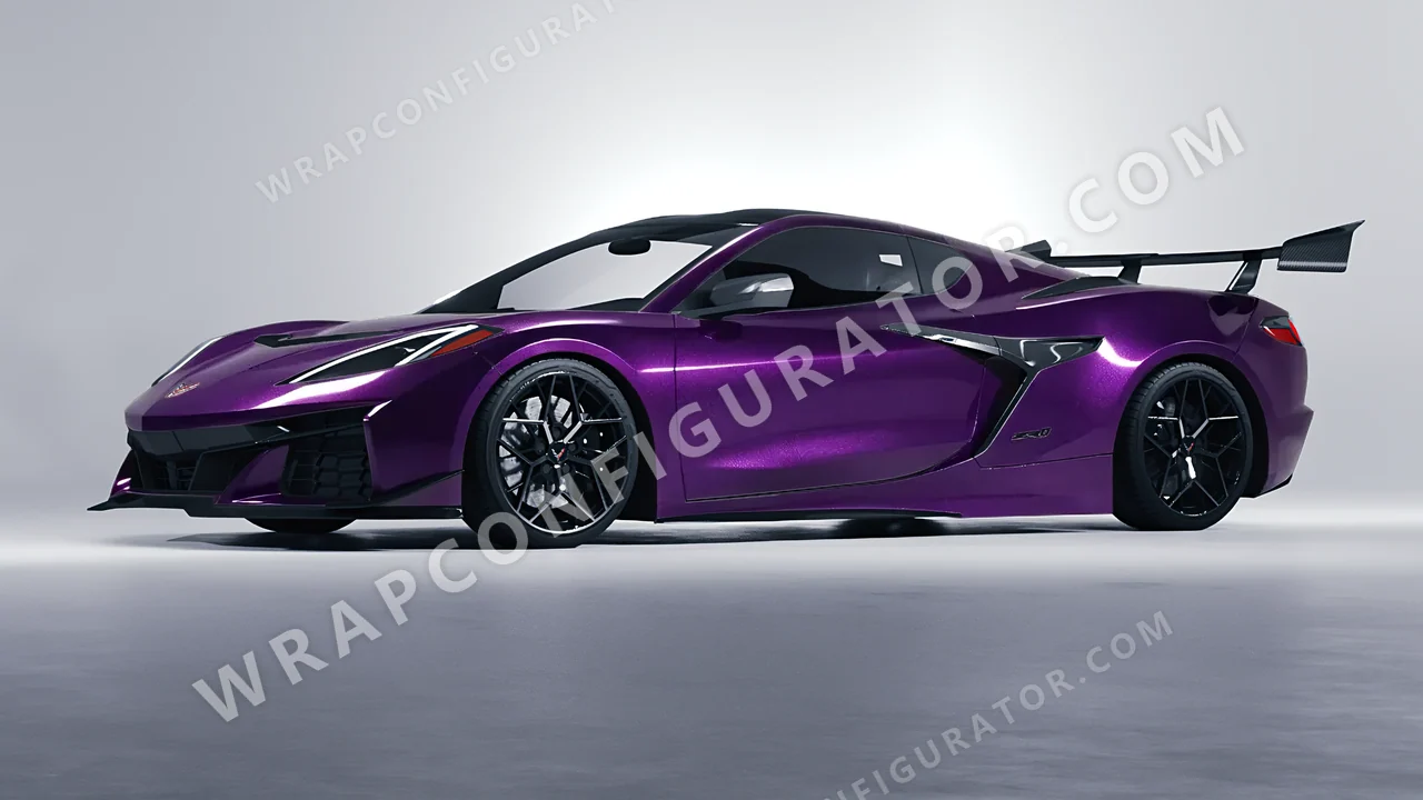 Purple Chevrolet Corvette ZR1 2025 wrapped in Colourshield PPF by HyperPro Midnight Purple HGM42-P