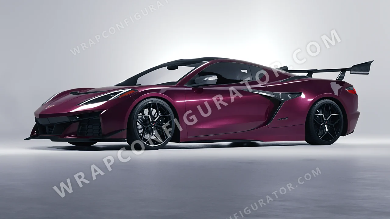 Purple Chevrolet Corvette ZR1 2025 wrapped in Inozetek Dynamic PPF Bunny One Purple RB101