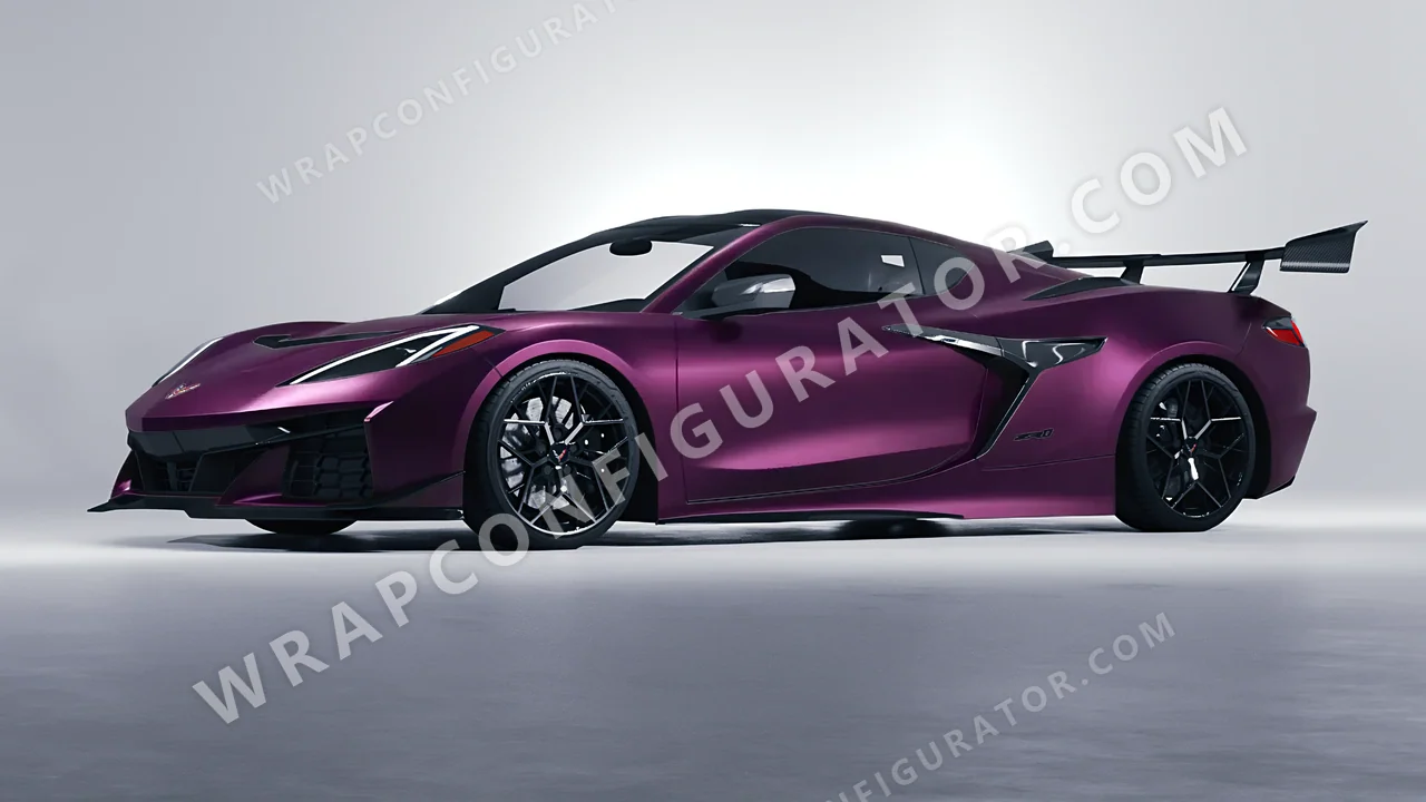 Purple Chevrolet Corvette ZR1 2025 wrapped in Inozetek Dynamic PPF Midnight Purple DPPF801