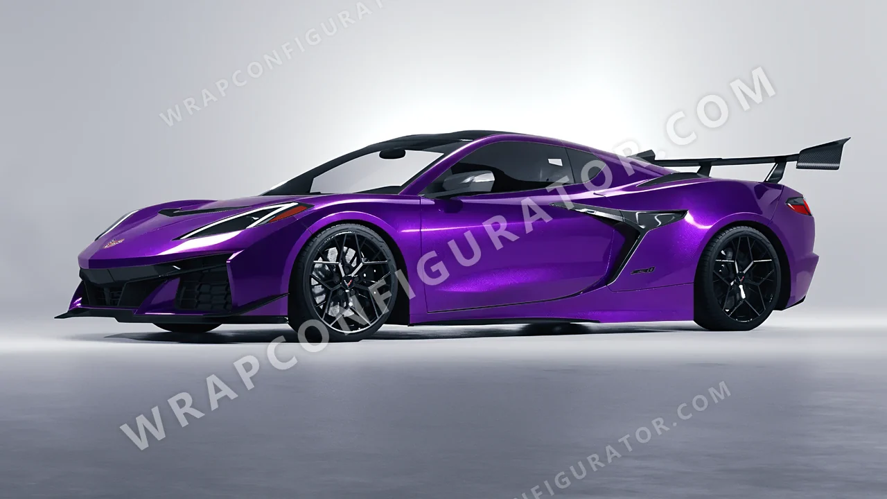 Purple Chevrolet Corvette ZR1 2025 wrapped in Inozetek Dynamic PPF Midnight Purple DPPF901