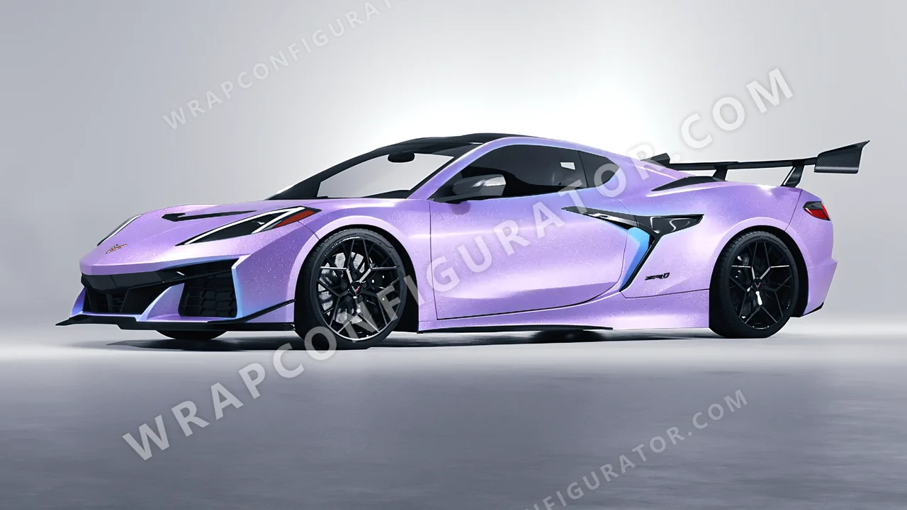 Purple Chevrolet Corvette ZR1 2025 wrapped in Inozetek Dynamic PPF Purple DPPF939