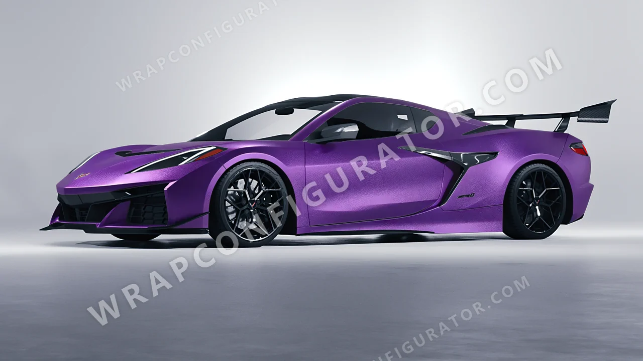 Purple Chevrolet Corvette ZR1 2025 wrapped in ORACAL Violet 970RA-406M