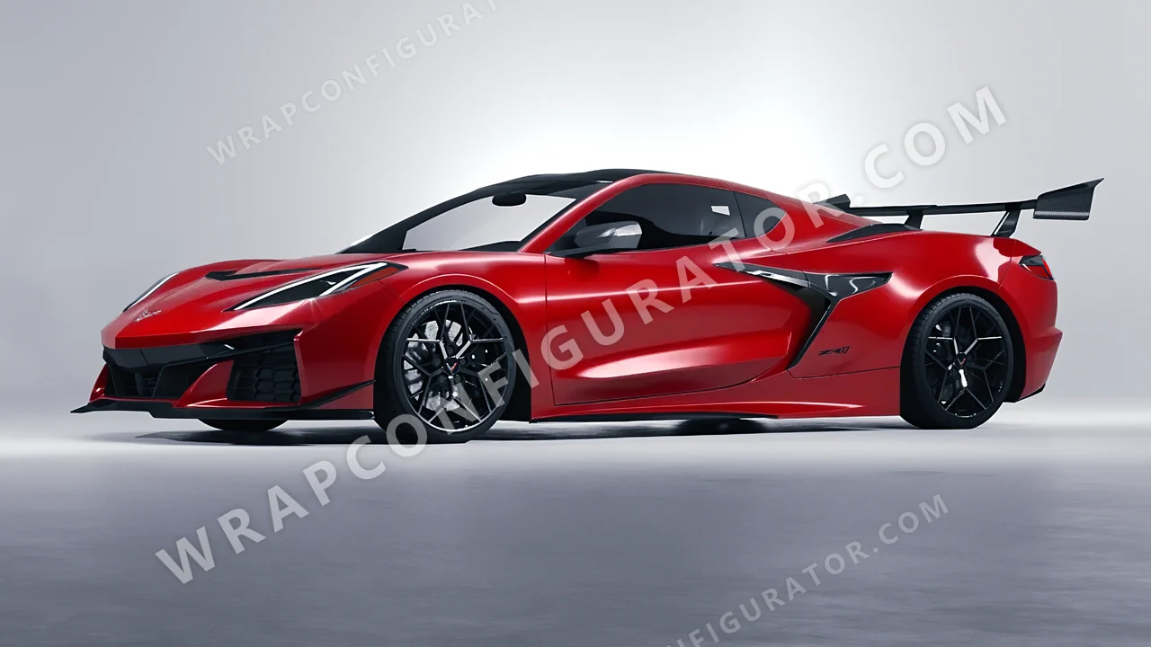 Red Chevrolet Corvette ZR1 2025 wrapped in Avery Dennison Cardinal Red SW900-433-O