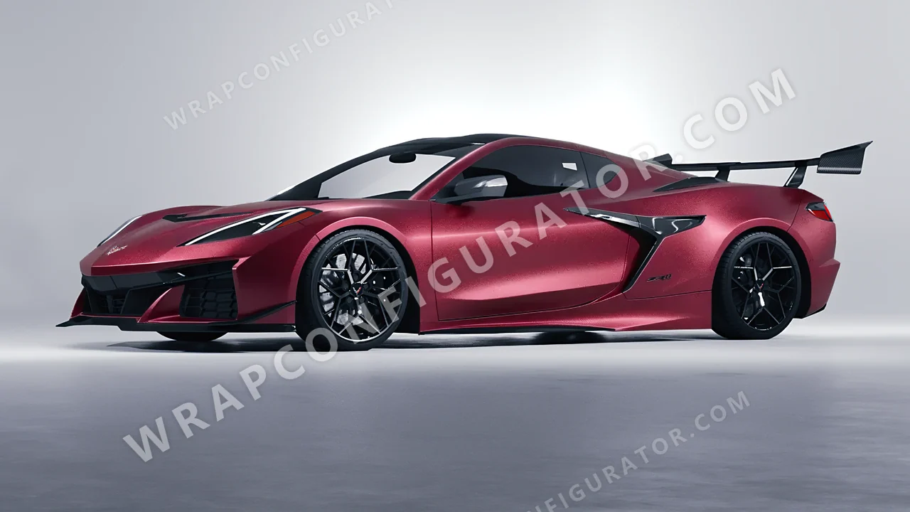 Red Chevrolet Corvette ZR1 2025 wrapped in Avery Dennison Cherry SW900-444-M