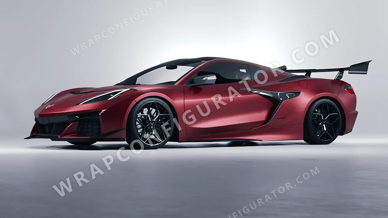 Red Chevrolet Corvette ZR1 2025 wrapped in Avery Dennison Garnet Red SW900-472-M