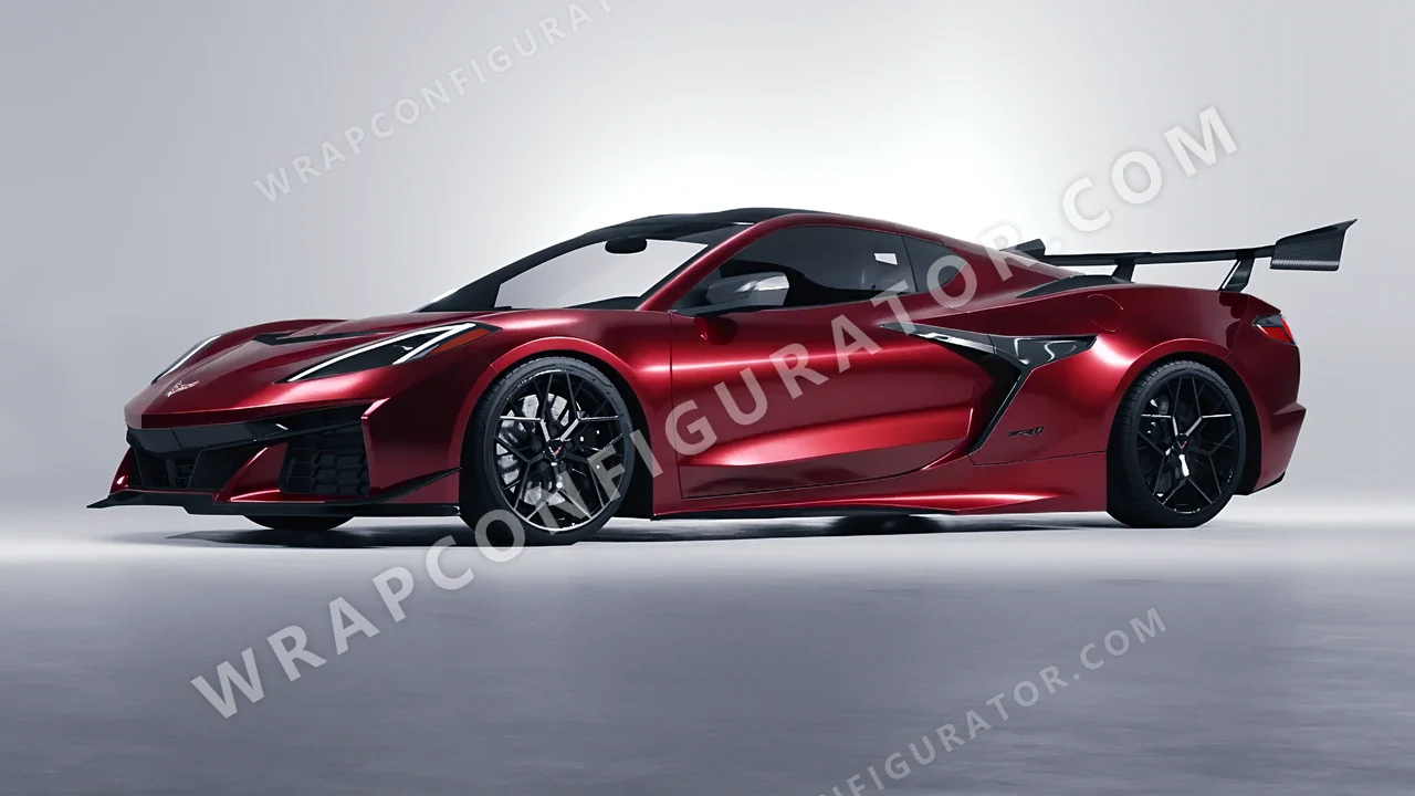 Red Chevrolet Corvette ZR1 2025 wrapped in Avery Dennison Gloss Passion Red SW900-448-S