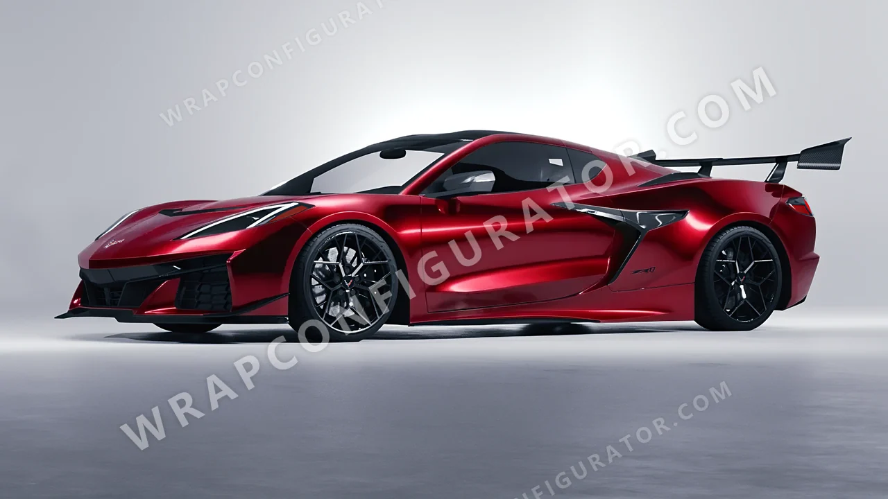 Red Chevrolet Corvette ZR1 2025 wrapped in Avery Dennison Red SF100-474-S