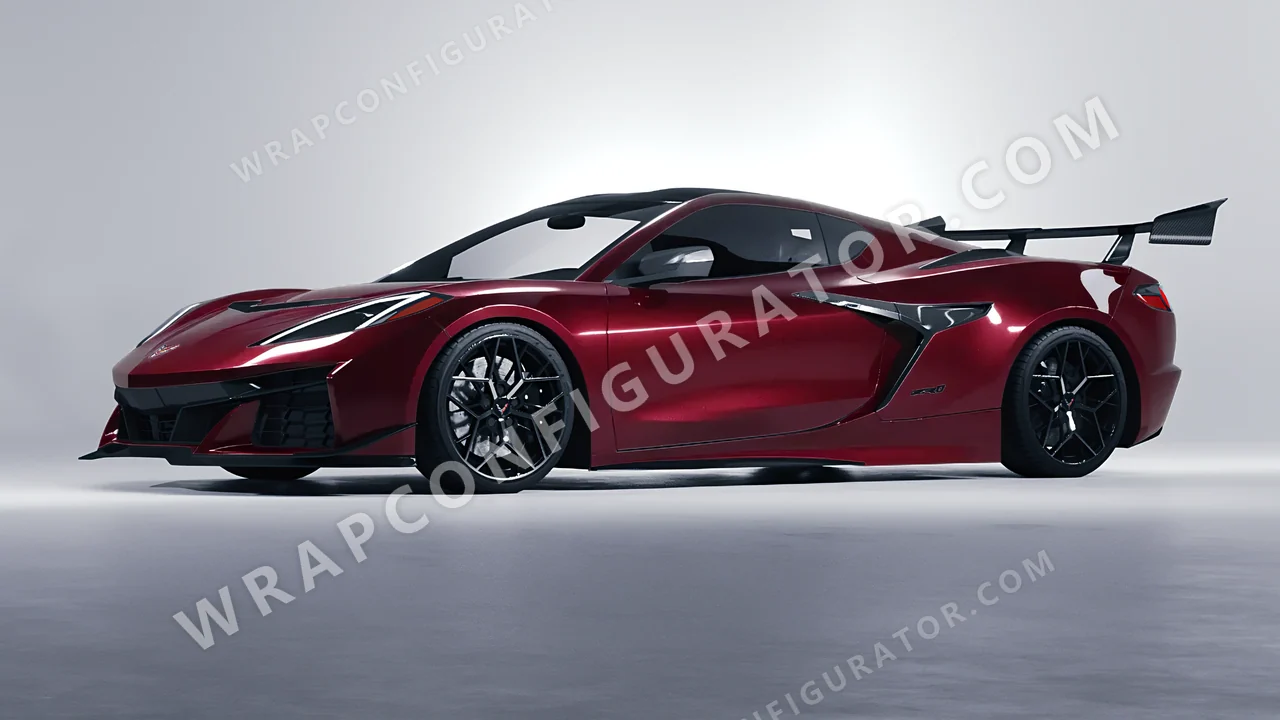 Red Chevrolet Corvette ZR1 2025 wrapped in Colourshield PPF by HyperPro Dark Red GAF13-P