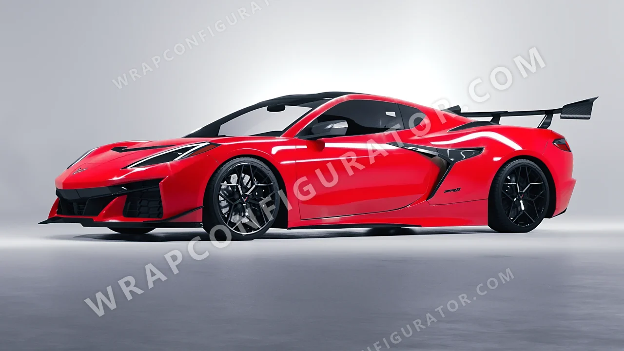Red Chevrolet Corvette ZR1 2025 wrapped in Inozetek Dynamic PPF Italia Red DPPF917