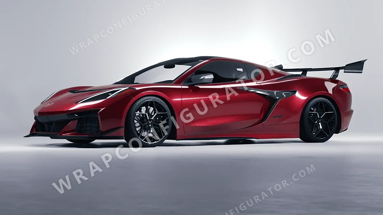 Red Chevrolet Corvette ZR1 2025 wrapped in Inozetek Dynamic PPF Soul Red DPPF944