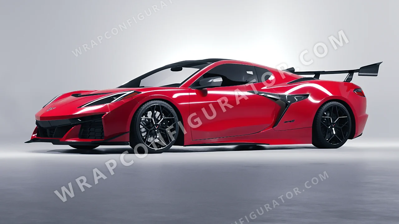 Red Chevrolet Corvette ZR1 2025 wrapped in ORACAL Chili Red 970RA-371G