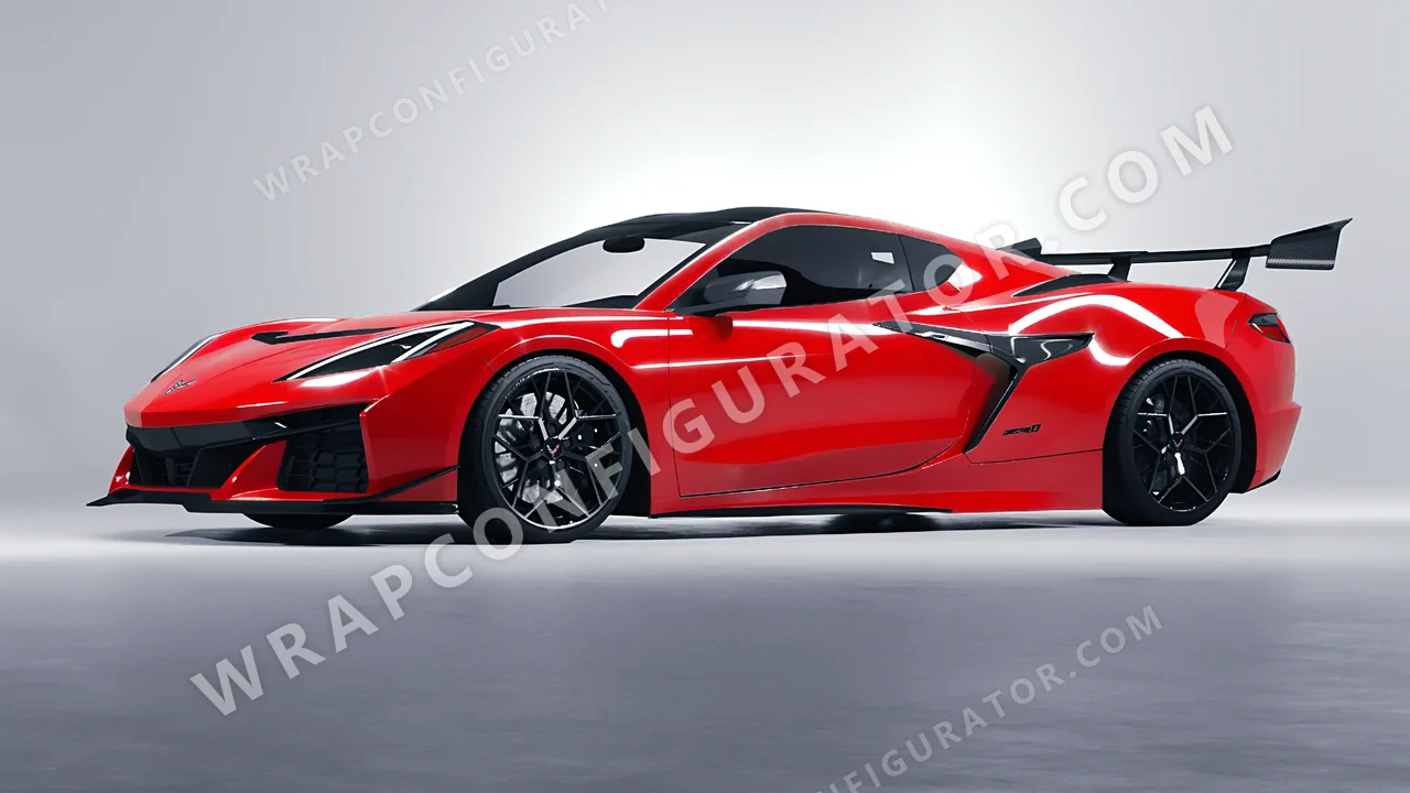 Red Chevrolet Corvette ZR1 2025 wrapped in ORACAL Light Red 970RA-032G