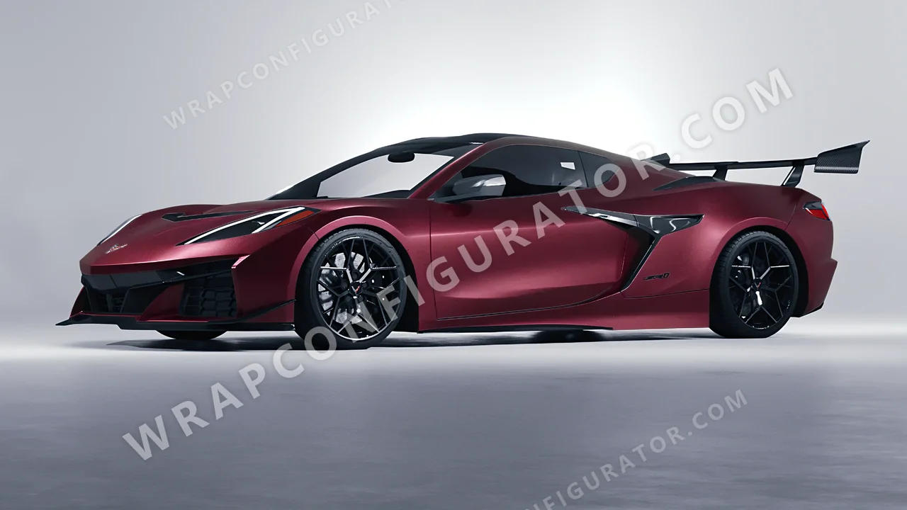 Red Chevrolet Corvette ZR1 2025 wrapped in ORACAL Red Brown 970RA-369M
