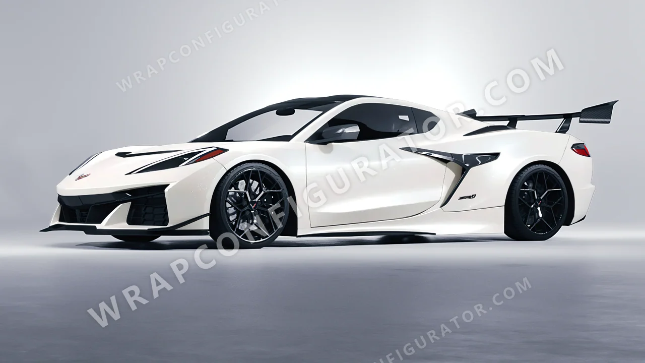 White Chevrolet Corvette ZR1 2025 wrapped in Avery Dennison Gloss Pearl White Snow SW900-110-S