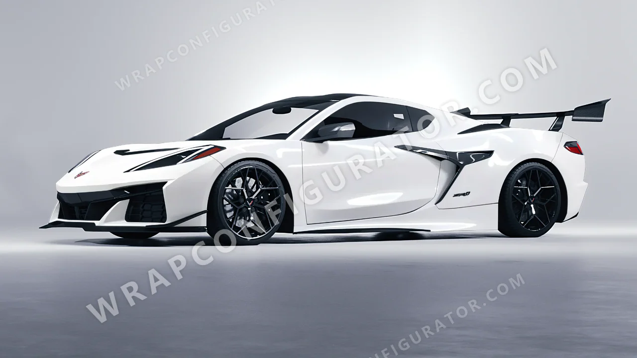 White Chevrolet Corvette ZR1 2025 wrapped in Avery Dennison White SW900-101-O