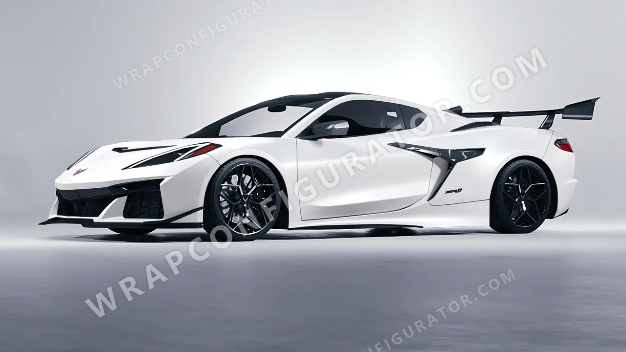 White Chevrolet Corvette ZR1 2025 wrapped in Avery Dennison White SW900-116-O