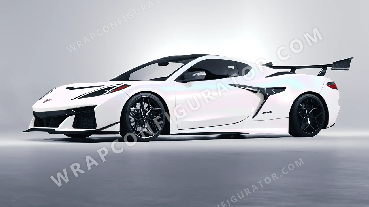 White Chevrolet Corvette ZR1 2025 wrapped in Colourshield PPF by HyperPro Aurora White SF006M-P
