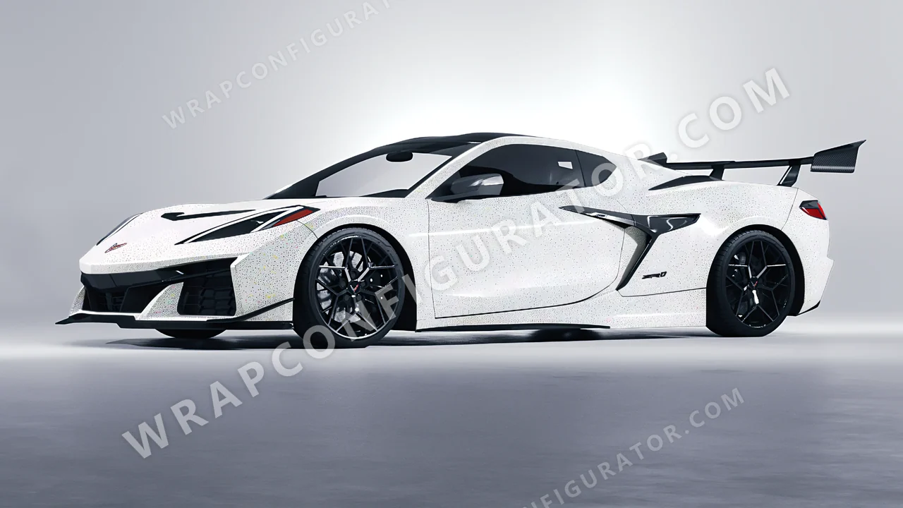 White Chevrolet Corvette ZR1 2025 wrapped in Colourshield PPF by HyperPro White GLF02-P