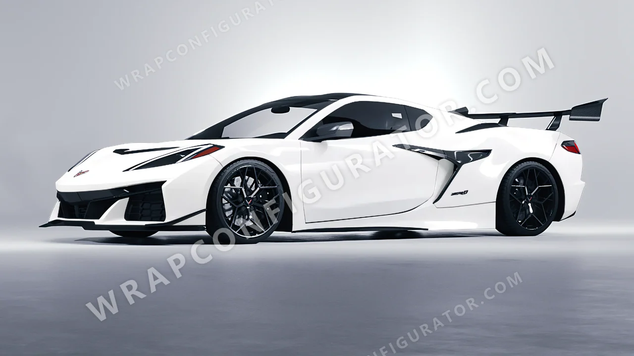 White Chevrolet Corvette ZR1 2025 wrapped in Colourshield PPF by HyperPro White HGF02-P
