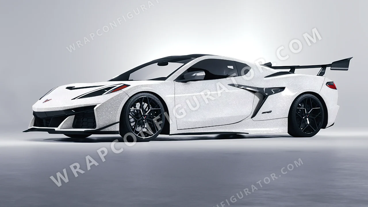 White Chevrolet Corvette ZR1 2025 wrapped in Colourshield PPF by HyperPro White MDF02-P
