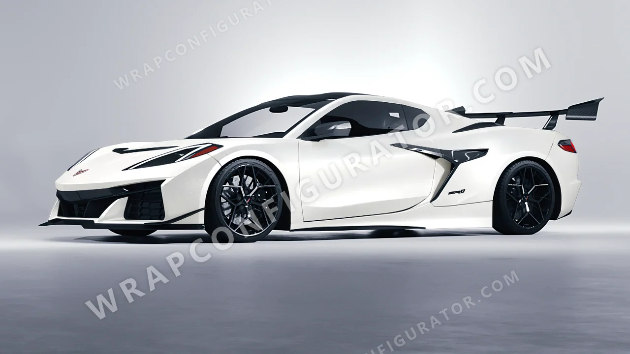 White Chevrolet Corvette ZR1 2025 wrapped in Colourshield PPF by HyperPro White MF14-P