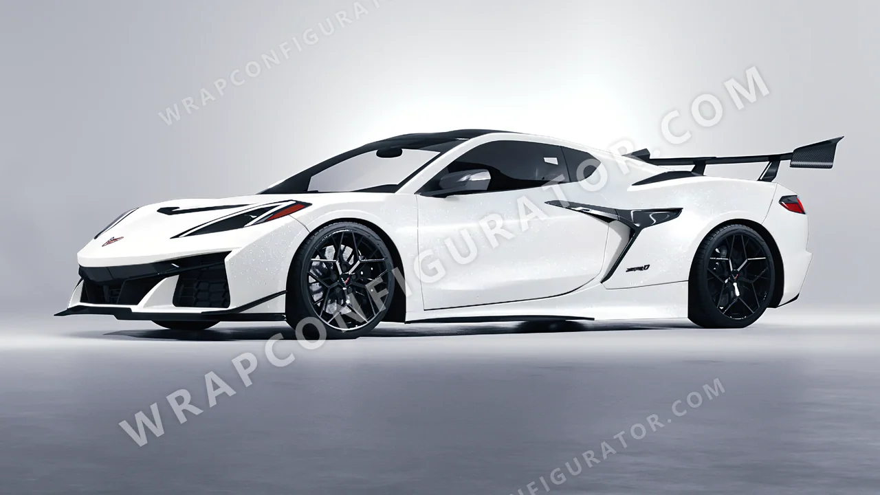 White Chevrolet Corvette ZR1 2025 wrapped in Colourshield PPF by HyperPro White SF003-P