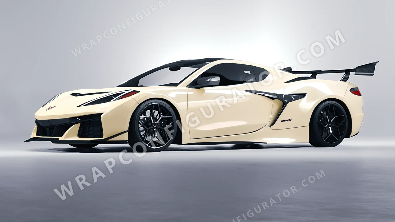 White Chevrolet Corvette ZR1 2025 wrapped in Inozetek Dynamic PPF The Boring White TBC101
