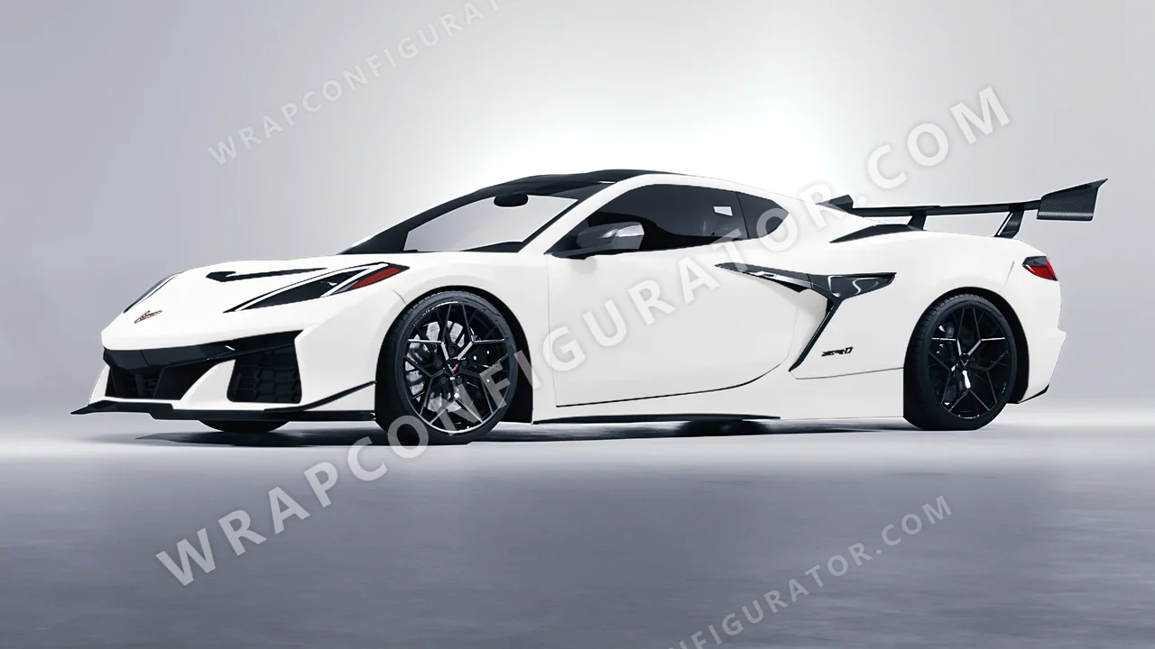 White Chevrolet Corvette ZR1 2025 wrapped in Inozetek Dynamic PPF White DPPF816