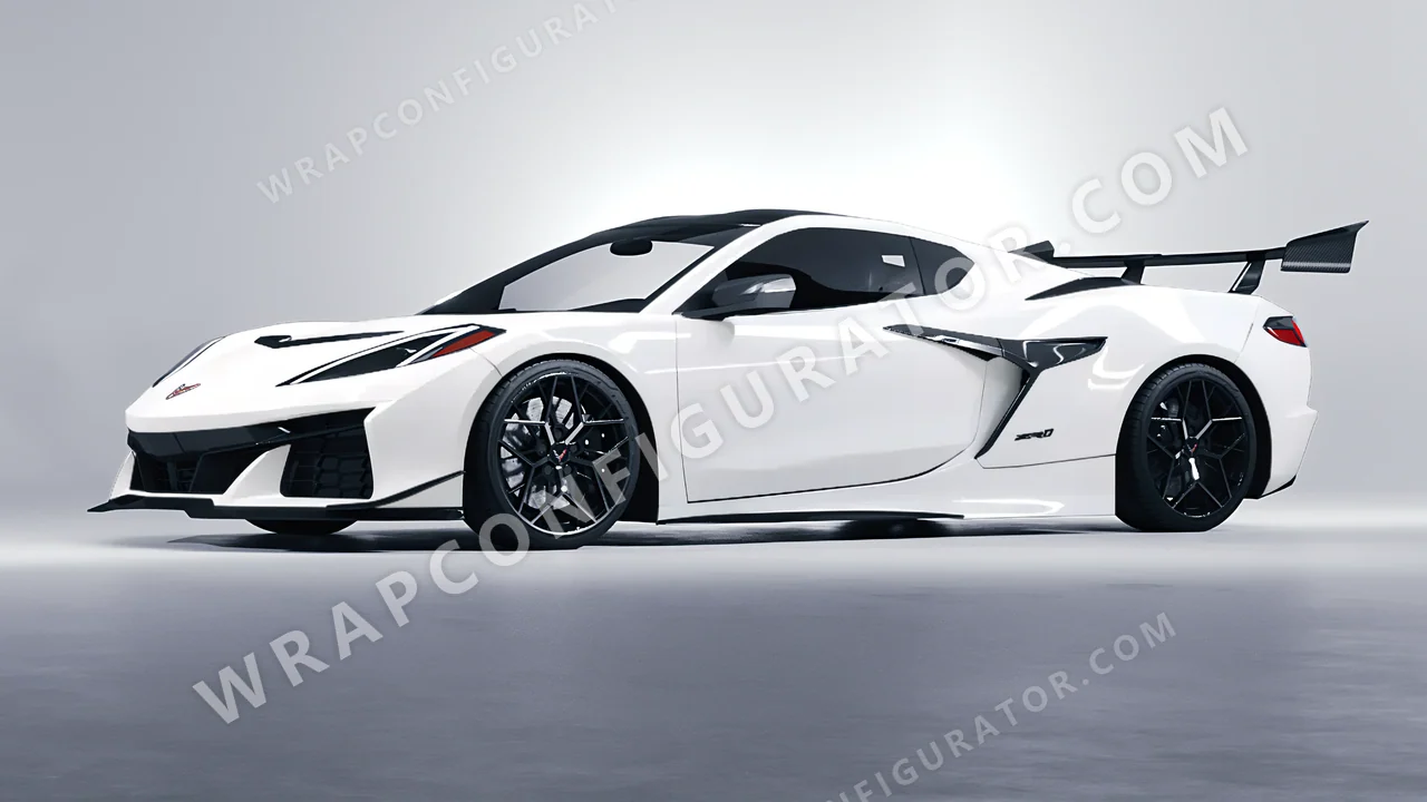 White Chevrolet Corvette ZR1 2025 wrapped in ORACAL White 970RA-010G