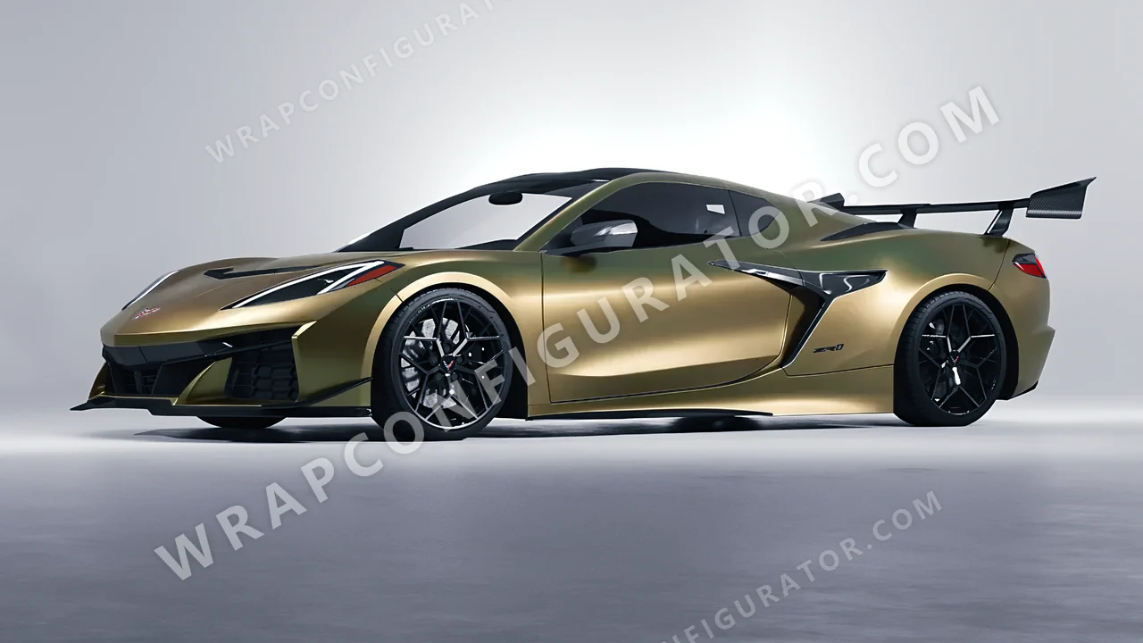 Yellow Chevrolet Corvette ZR1 2025 wrapped in 3M Golden Aurora SP264
