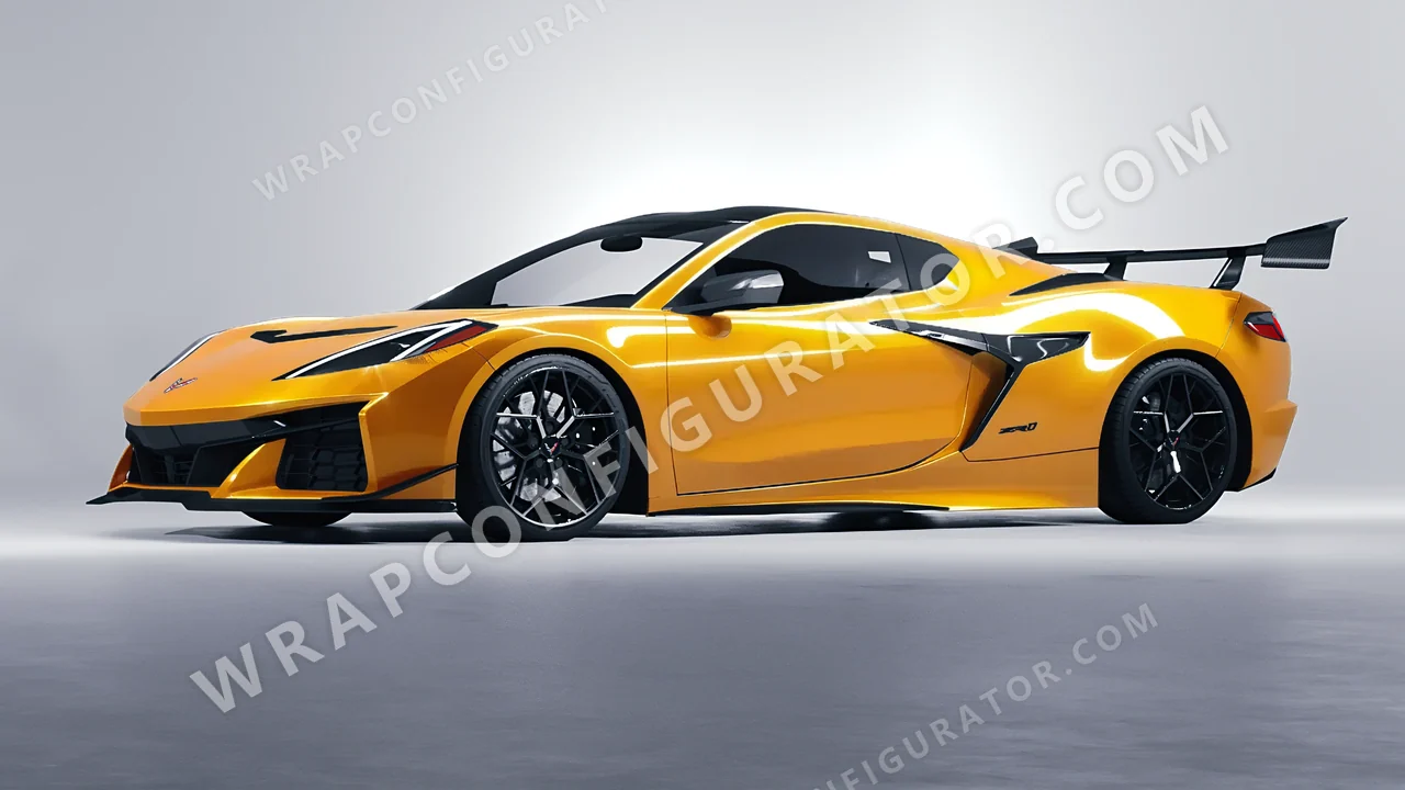 Yellow Chevrolet Corvette ZR1 2025 wrapped in Colourshield PPF by HyperPro Amber Yellow HGF78-P