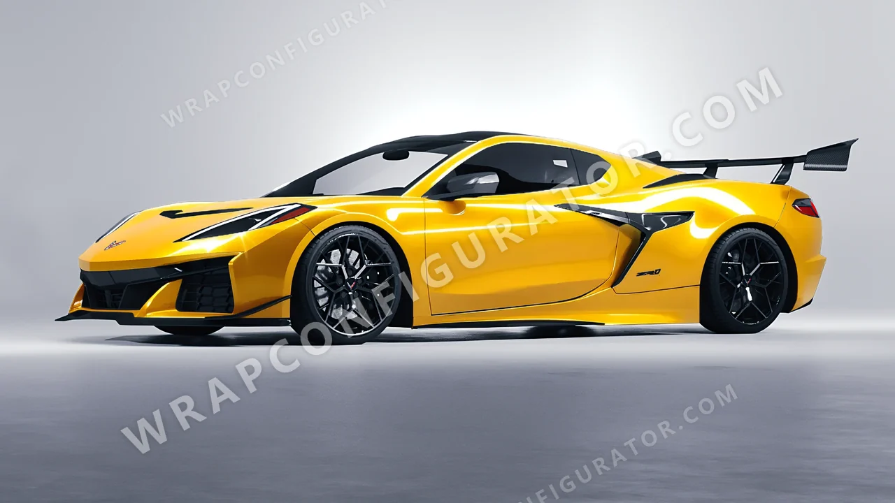 Yellow Chevrolet Corvette ZR1 2025 wrapped in Colourshield PPF by HyperPro Dark Yellow HGF14-P