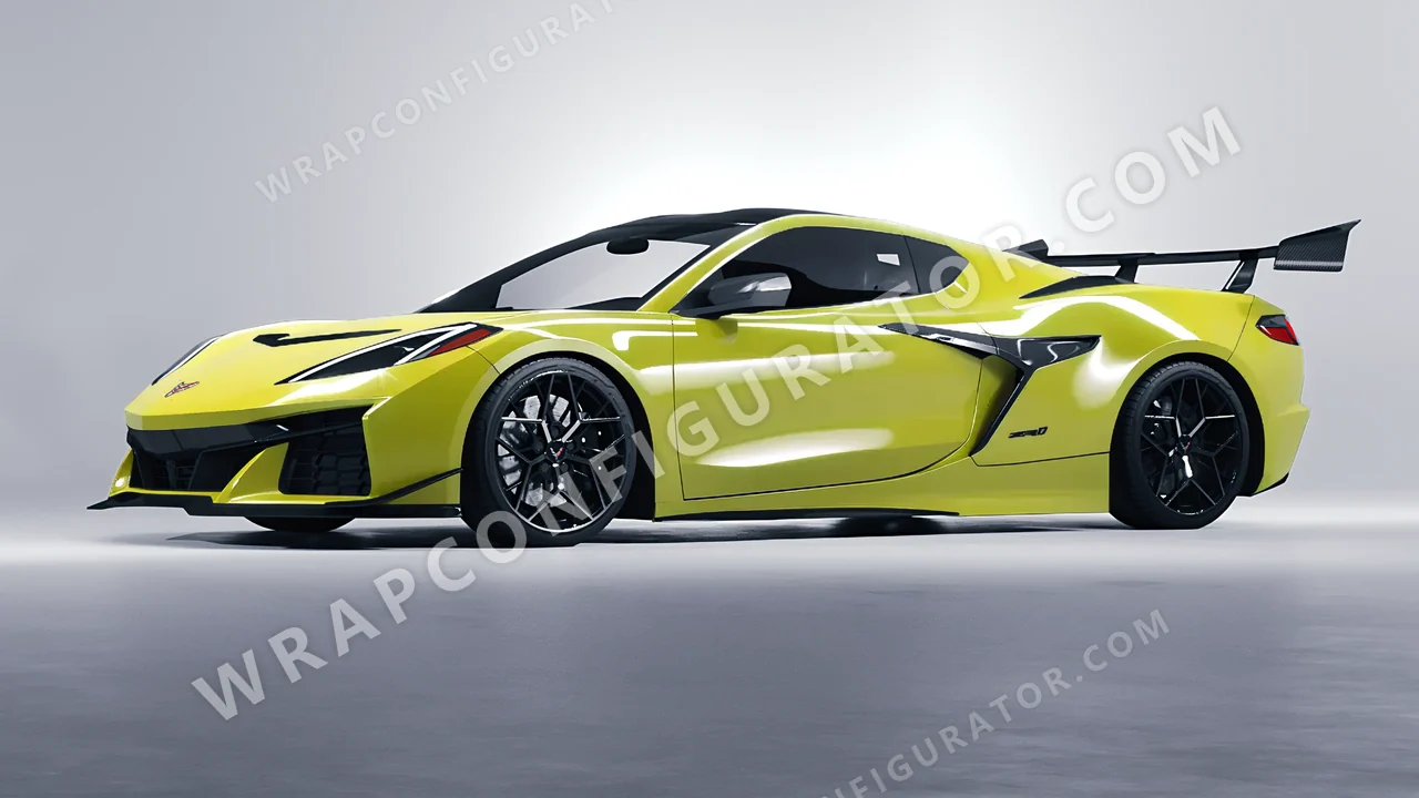 Yellow Chevrolet Corvette ZR1 2025 wrapped in Colourshield PPF by HyperPro Fluorescein Yellow HGF67-P