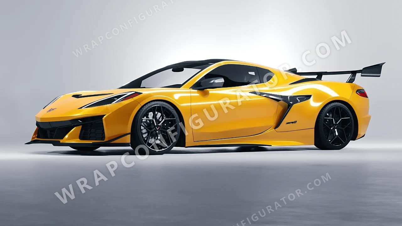 Yellow Chevrolet Corvette ZR1 2025 wrapped in Colourshield PPF by HyperPro Honey Yellow HGF95-P