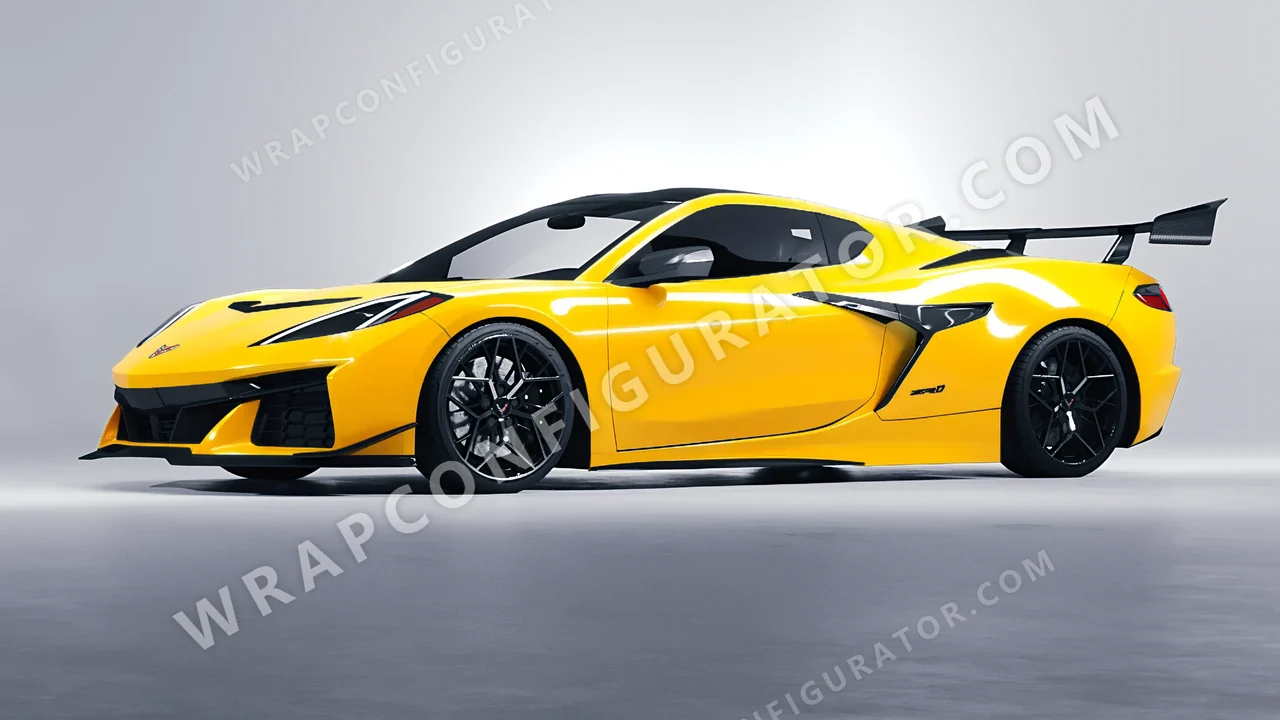 Yellow Chevrolet Corvette ZR1 2025 wrapped in Inozetek Dynamic PPF Sunflower Yellow DPPF921