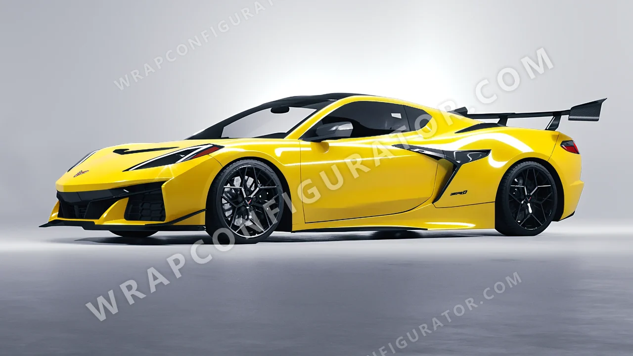 Yellow Chevrolet Corvette ZR1 2025 wrapped in ORACAL Crocus Yellow 970RA-201G