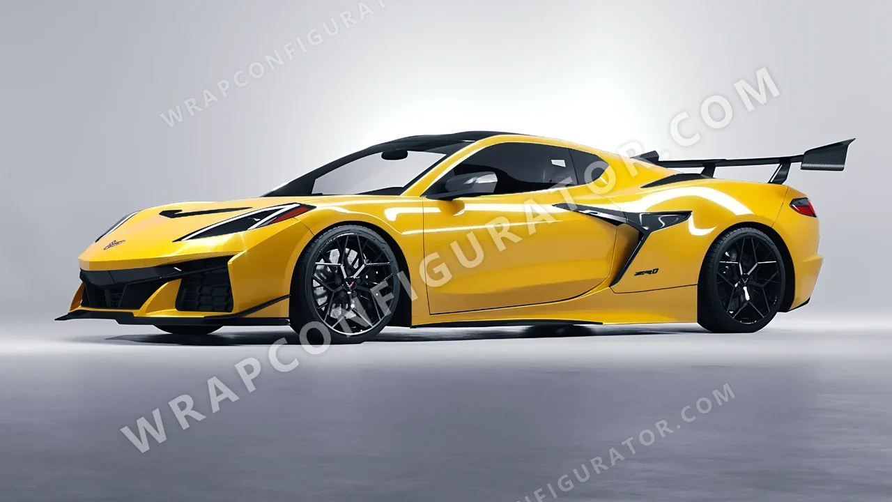 Yellow Chevrolet Corvette ZR1 2025 wrapped in ORACAL Maize Yellow 970RA-209G