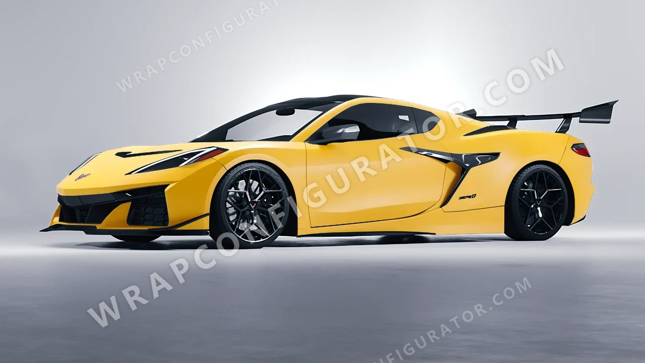 Yellow Chevrolet Corvette ZR1 2025 wrapped in ORACAL Maize Yellow 970RA-209M