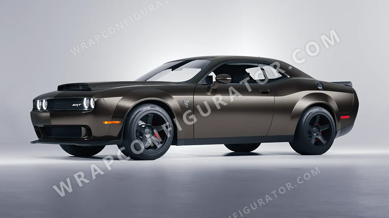 Black Dodge Challenger SRT 2023 wrapped in Colourshield PPF by HyperPro Shadow Black SCH12-P