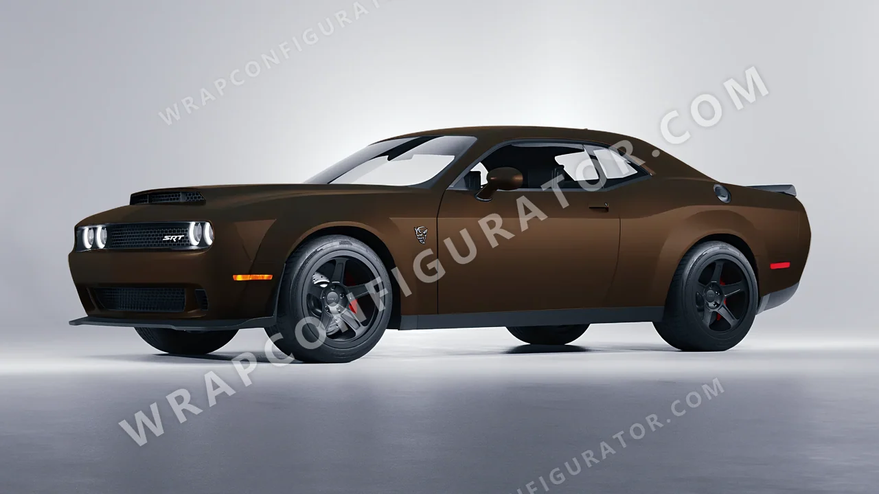 Black Dodge Challenger SRT 2023 wrapped in Colourshield PPF by HyperPro Shadow Black SMF36-P