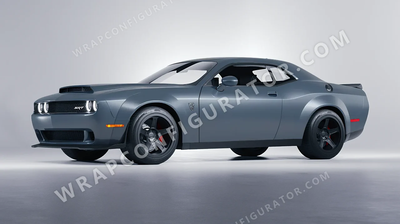 Blue Dodge Challenger SRT 2023 wrapped in 3M Lunar Blue S87