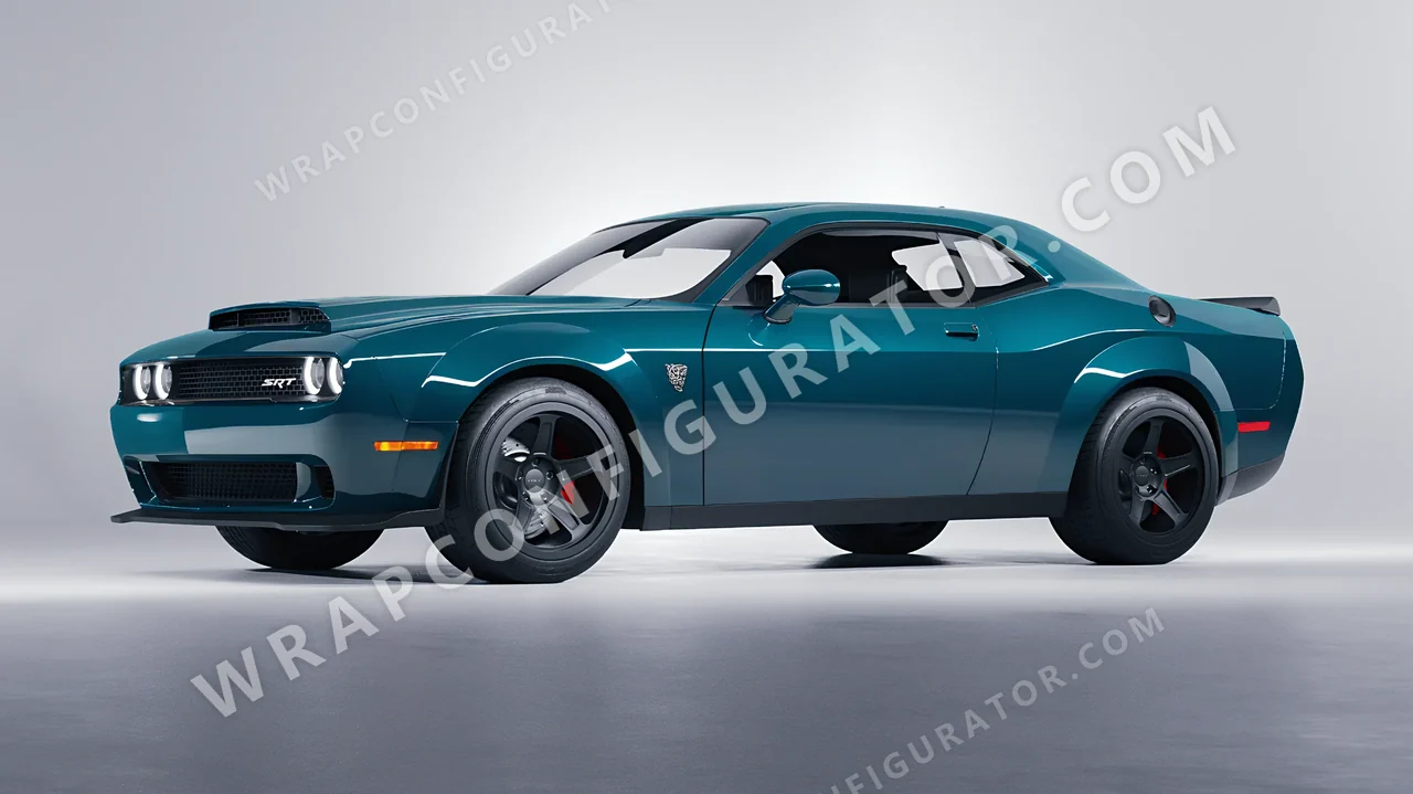 Blue Dodge Challenger SRT 2023 wrapped in Colourshield PPF by HyperPro Aqua HGF22-P