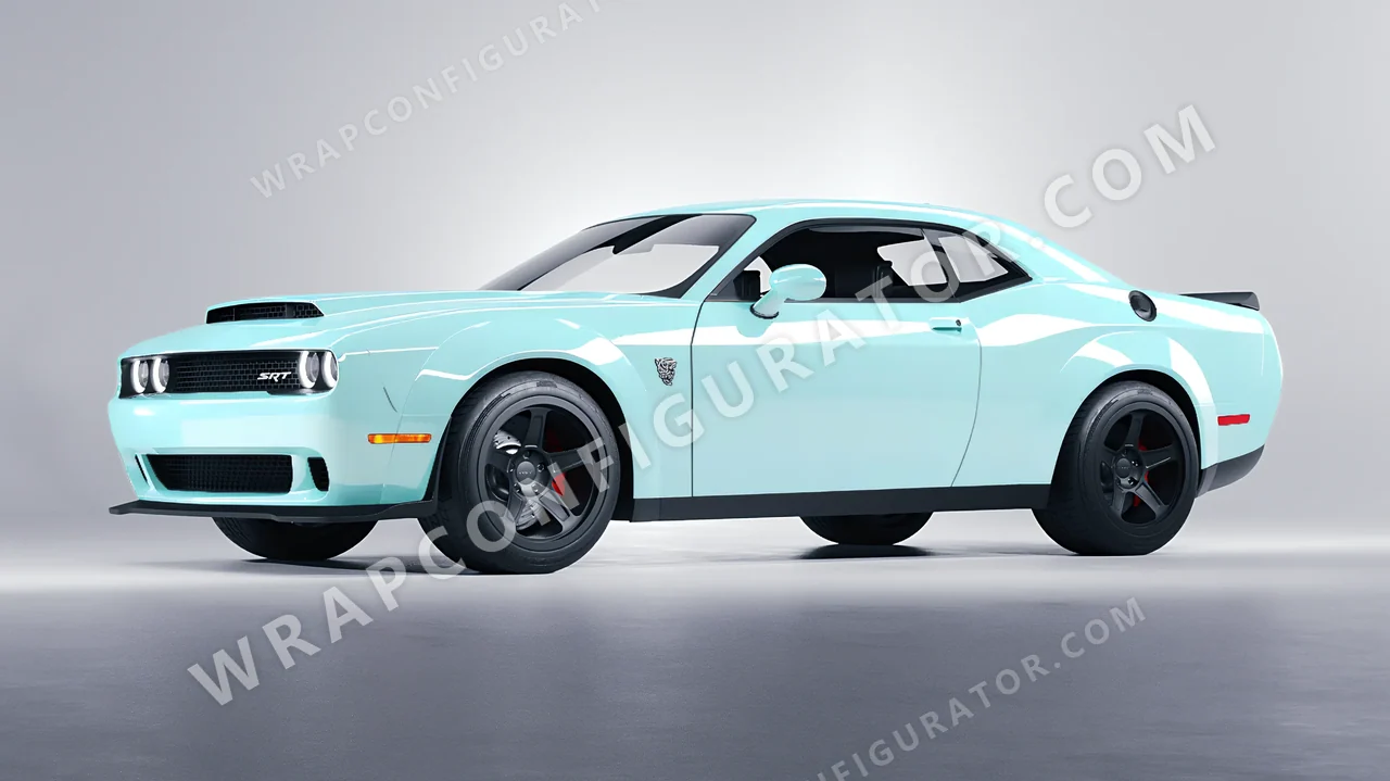 Blue Dodge Challenger SRT 2023 wrapped in Colourshield PPF by HyperPro Baby Blue HGF29-P