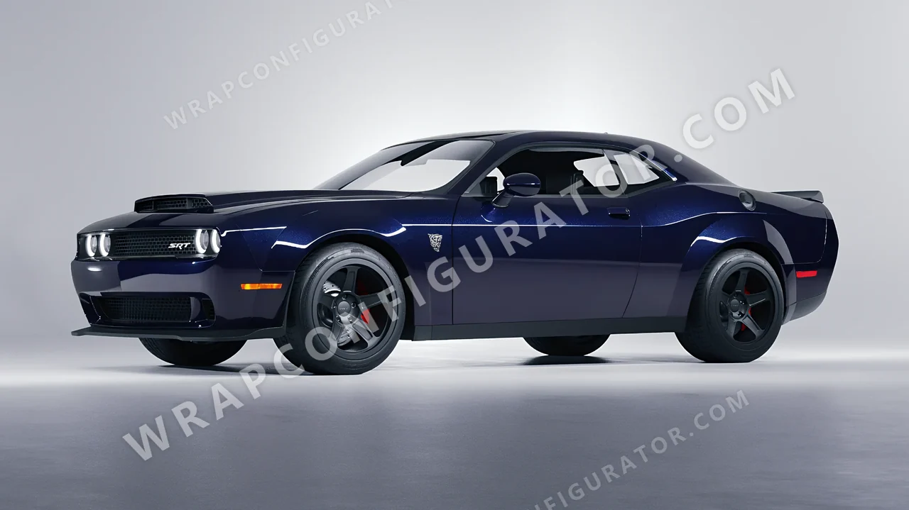 Blue Dodge Challenger SRT 2023 wrapped in Colourshield PPF by HyperPro Cobalt Blue GAF46-P