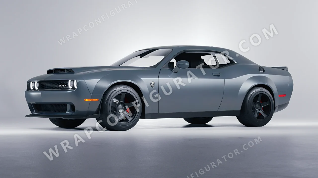 Blue Dodge Challenger SRT 2023 wrapped in Colourshield PPF by HyperPro Gray/Blue SMF40-P