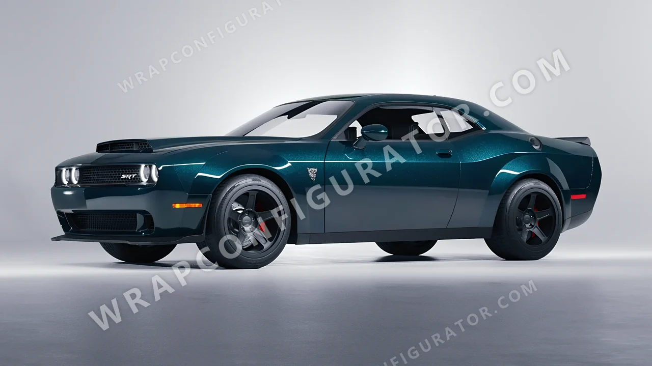 Blue Dodge Challenger SRT 2023 wrapped in Colourshield PPF by HyperPro Peacock Blue GAF40-P