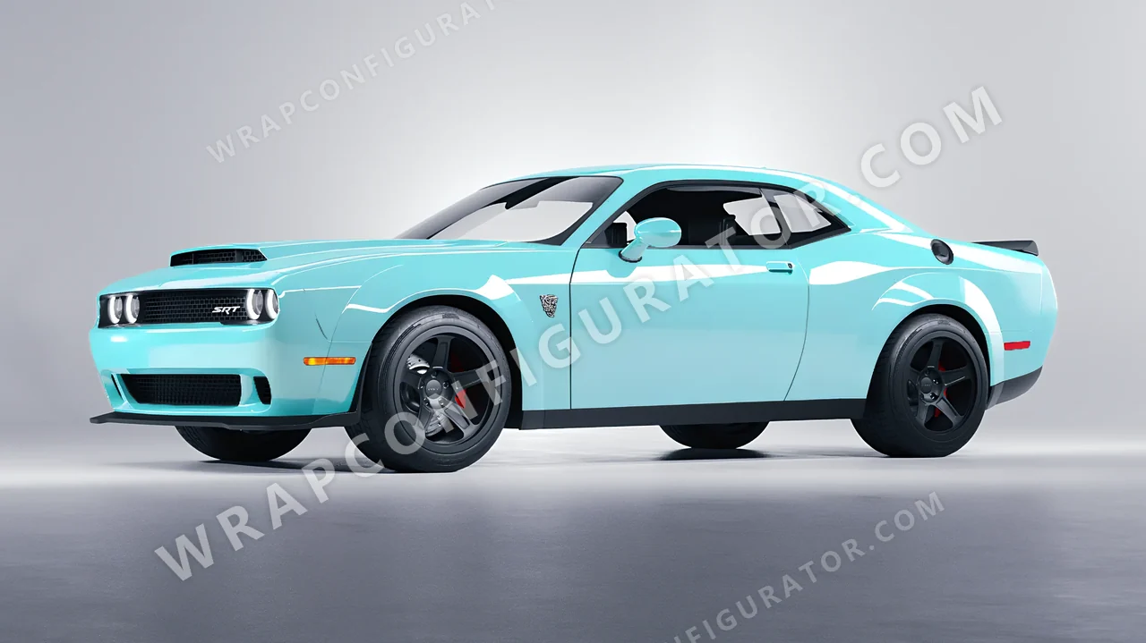 Blue Dodge Challenger SRT 2023 wrapped in Colourshield PPF by HyperPro Sea Blue HGF04-P