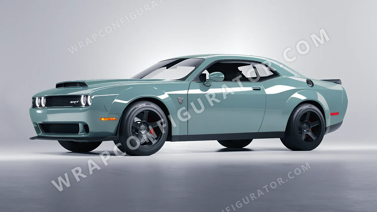 Blue Dodge Challenger SRT 2023 wrapped in Colourshield PPF by HyperPro Shadow Blue HGF73-P